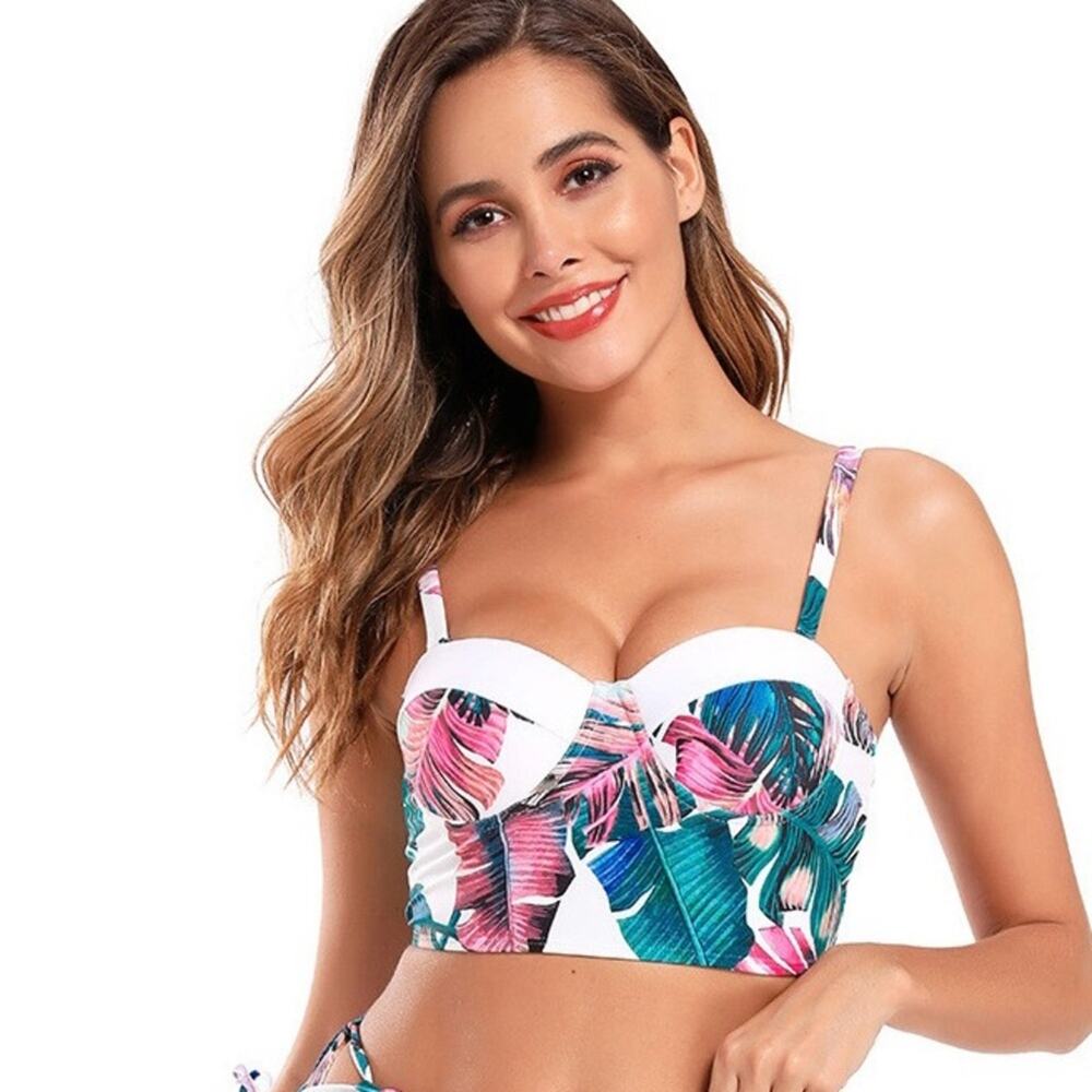 Palm Frond Bikini Top Size Medium M
 b3